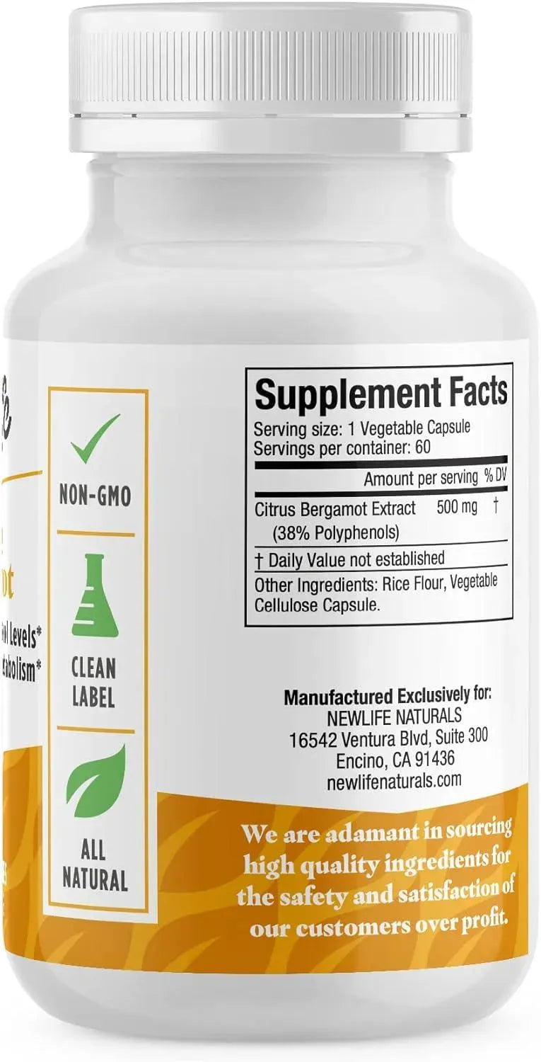 NEWLIFE NATURALS - NewLife Naturals Citrus Bergamot 500Mg. 60 Capsulas - The Red Vitamin MX - Suplementos Alimenticios - {{ shop.shopifyCountryName }}