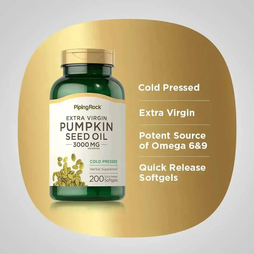PIPING ROCK - Piping Rock Pumpkin Seed Oil 3000Mg. 200 Capsulas Blandas - The Red Vitamin MX - Suplementos Alimenticios - {{ shop.shopifyCountryName }}