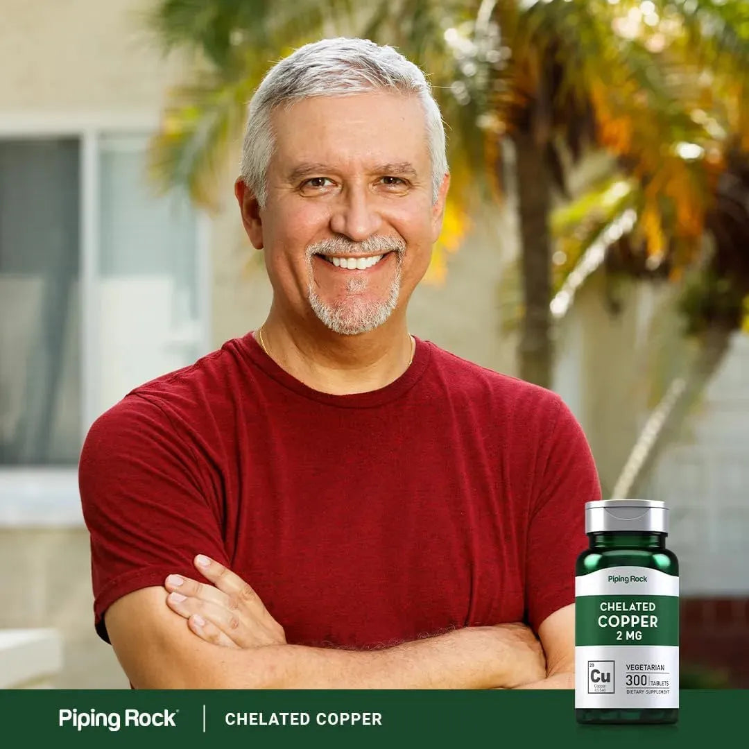 PIPING ROCK - Piping Rock Chelated Copper 2Mg. 300 Tabletas - The Red Vitamin MX - Suplementos Alimenticios - {{ shop.shopifyCountryName }}