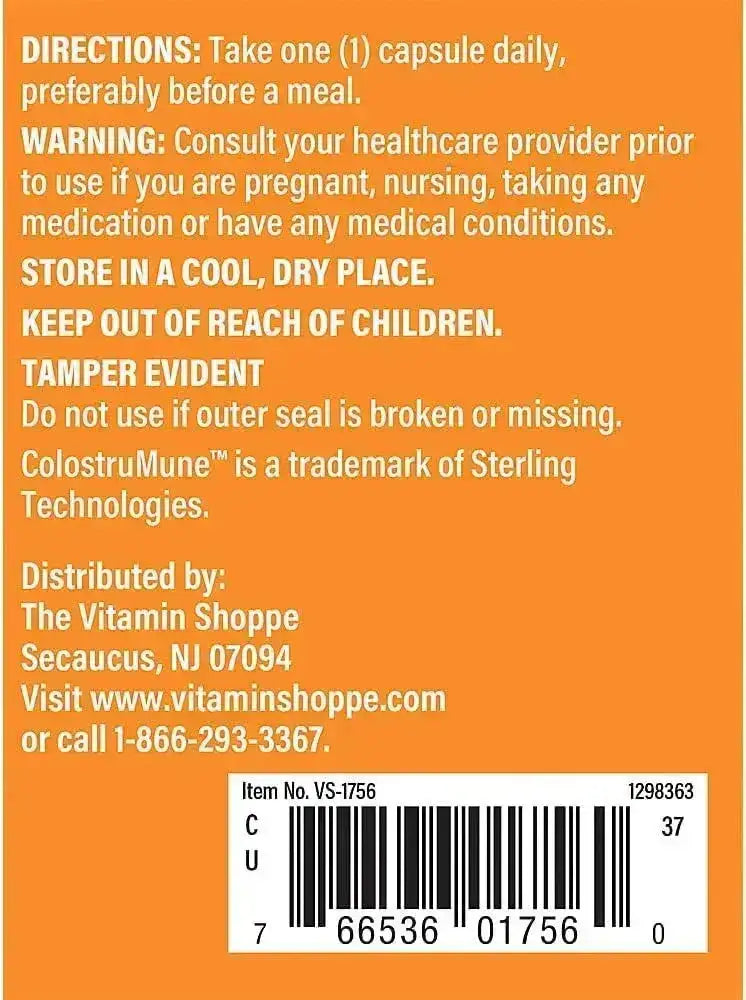 THE VITAMIN SHOPPE - The Vitamin Shoppe Colostrum 40% IGG 120 Capsulas - The Red Vitamin MX - Suplementos Alimenticios - {{ shop.shopifyCountryName }}