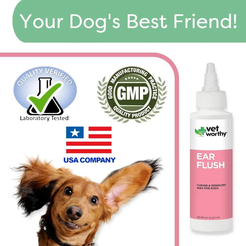 VET WORTHY - Vet Worthy Dog Ear Flush 8 Fl.Oz. - The Red Vitamin MX - Cuidado Del Oído De Perros - {{ shop.shopifyCountryName }}