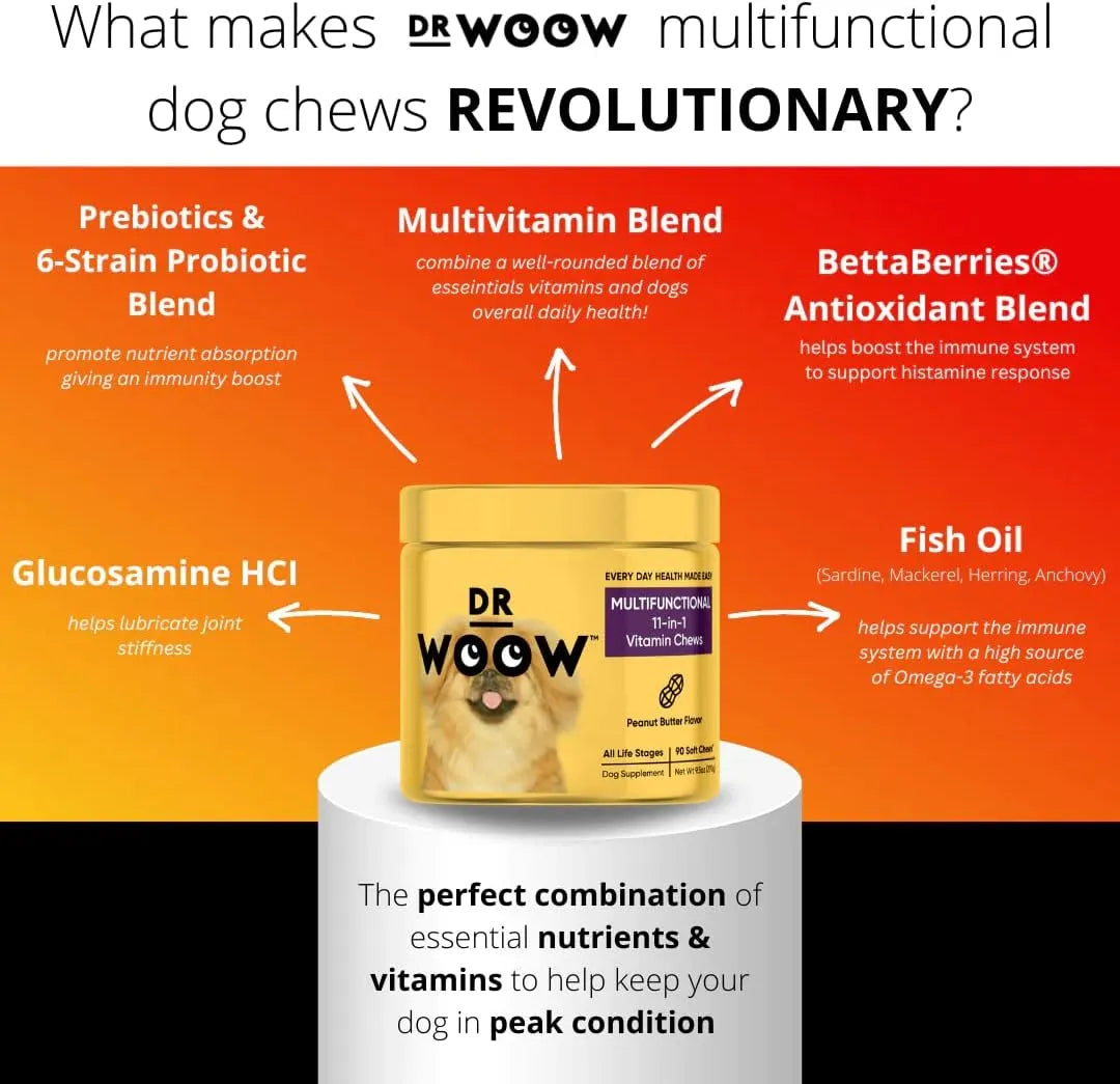 DR WOOW - DR WOOW Multivitamins for Dogs 90 Masticables - The Red Vitamin MX - Multivitamínicos Para Perros - {{ shop.shopifyCountryName }}