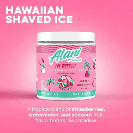 ALANI NU - Alani Nu Pre Workout Powder Hawaiian Shaved Ice 30 Servicios 255Gr. - The Red Vitamin MX - Suplementos Alimenticios - {{ shop.shopifyCountryName }}