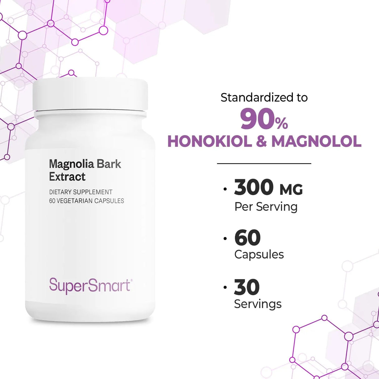 SUPERSMART - Supersmart Magnolia Bark Extract 300Mg. 60 Capsulas - The Red Vitamin MX - Suplementos Alimenticios - {{ shop.shopifyCountryName }}