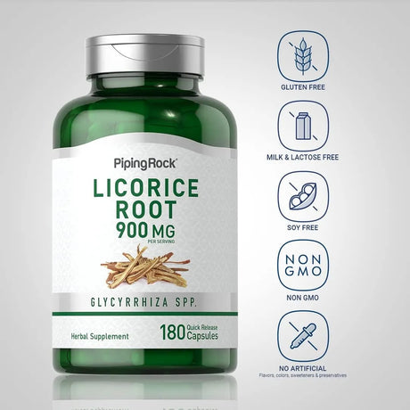 PIPING ROCK - Piping Rock Licorice Root Extract 900Mg. 180 Capsulas - The Red Vitamin MX - Suplementos Alimenticios - {{ shop.shopifyCountryName }}