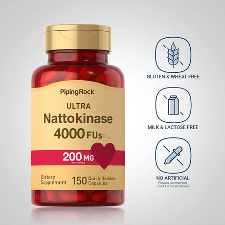 PIPING ROCK - Piping Rock Nattokinase 4000 FU 150 Capsulas - The Red Vitamin MX - Suplementos Alimenticios - {{ shop.shopifyCountryName }}