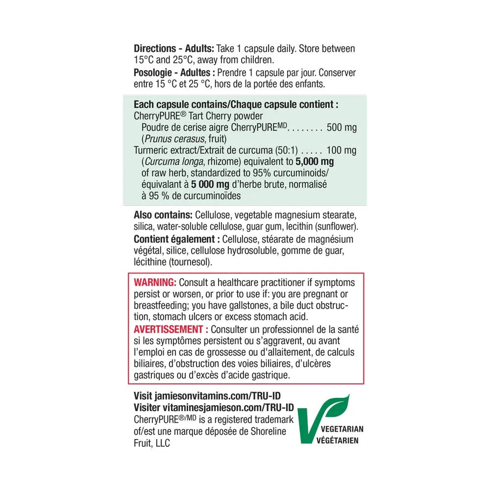 JAMIESON - Jamieson Tart Cherry & Turmeric 30 Capsulas - The Red Vitamin MX - Suplementos Alimenticios - {{ shop.shopifyCountryName }}