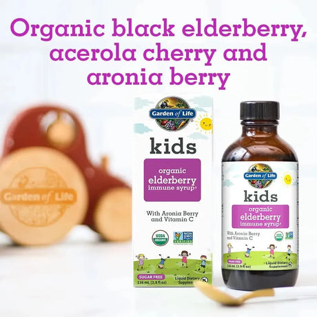 GARDEN OF LIFE - Garden of Life Organic Sambucas Elderberry Syrup for Kids 116Ml. - The Red Vitamin MX - Suplementos Alimenticios - {{ shop.shopifyCountryName }}