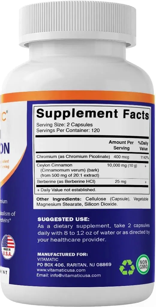 VITAMATIC - Vitamatic Ceylon Cinnamon 10,000Mg. 240 Capsulas - The Red Vitamin MX - Suplementos Alimenticios - {{ shop.shopifyCountryName }}