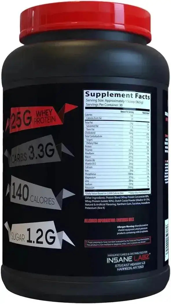 INSANE LABZ - Insane Labz Insane Whey 100% Muscle Building Whey Protein 30 Servicios Chocolate 1.1 Kg. - The Red Vitamin MX - Suplementos Alimenticios - {{ shop.shopifyCountryName }}