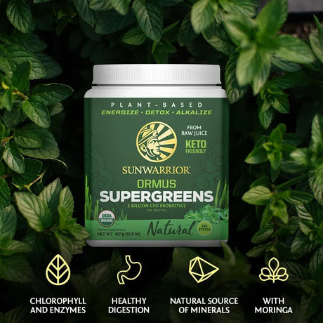 SUNWARRIOR - Sunwarrior Organic Ormus Supergreens Natural 225Gr. - The Red Vitamin MX - Suplementos Alimenticios - {{ shop.shopifyCountryName }}