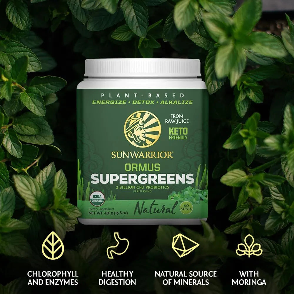 SUNWARRIOR - Sunwarrior Organic Ormus Supergreens Natural 225Gr. - The Red Vitamin MX - Suplementos Alimenticios - {{ shop.shopifyCountryName }}