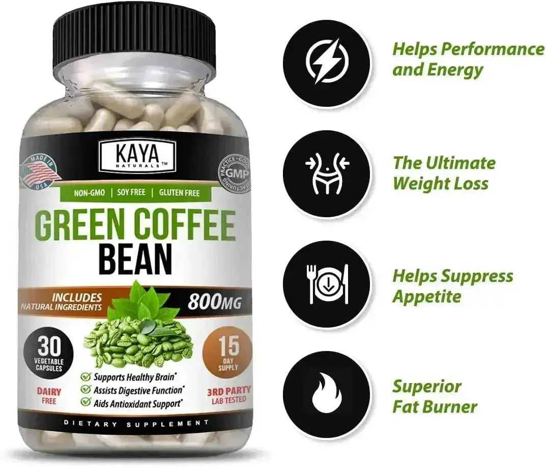 KAYA NATURALS - Kaya Naturals Green Coffee Bean 800Mg. 30 Capsulas - The Red Vitamin MX - Suplementos Alimenticios - {{ shop.shopifyCountryName }}