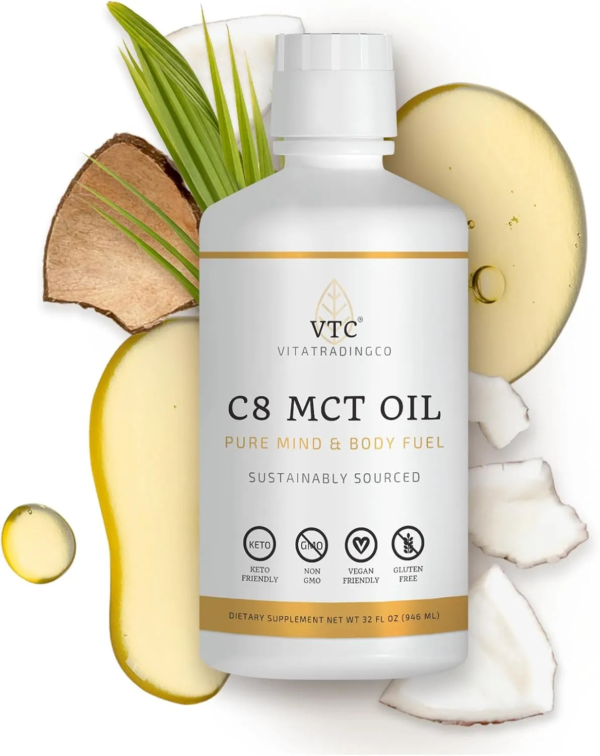 VITATRADINGCO - VitaTradingCo. 100% Pure C8 MCT Oil Unflavored 946Ml. - The Red Vitamin MX - Suplementos Alimenticios - {{ shop.shopifyCountryName }}