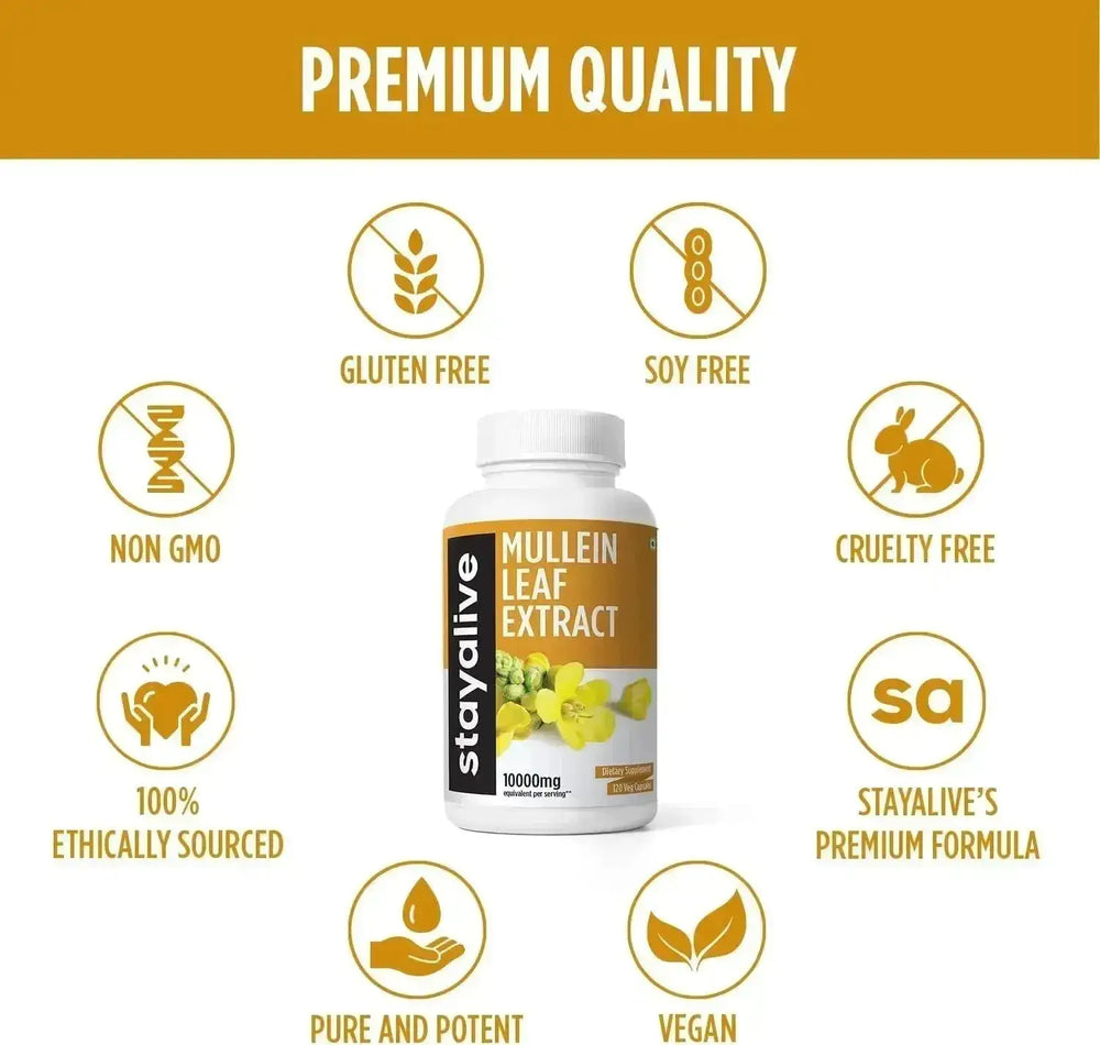 STAYALIVE - StayAlive Mullein Leaf 10,000Mg. 120 Capsulas - The Red Vitamin MX - Suplementos Alimenticios - {{ shop.shopifyCountryName }}