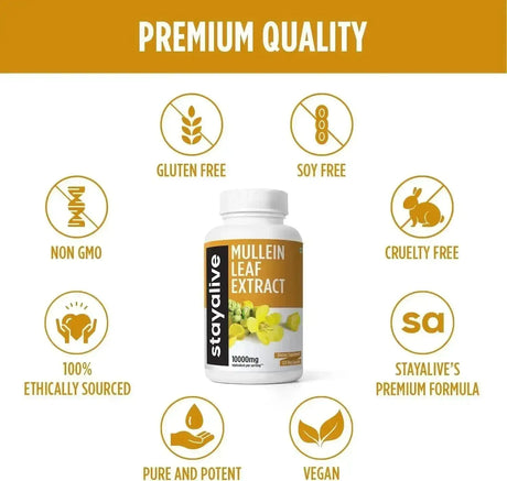STAYALIVE - StayAlive Mullein Leaf 10,000Mg. 120 Capsulas - The Red Vitamin MX - Suplementos Alimenticios - {{ shop.shopifyCountryName }}
