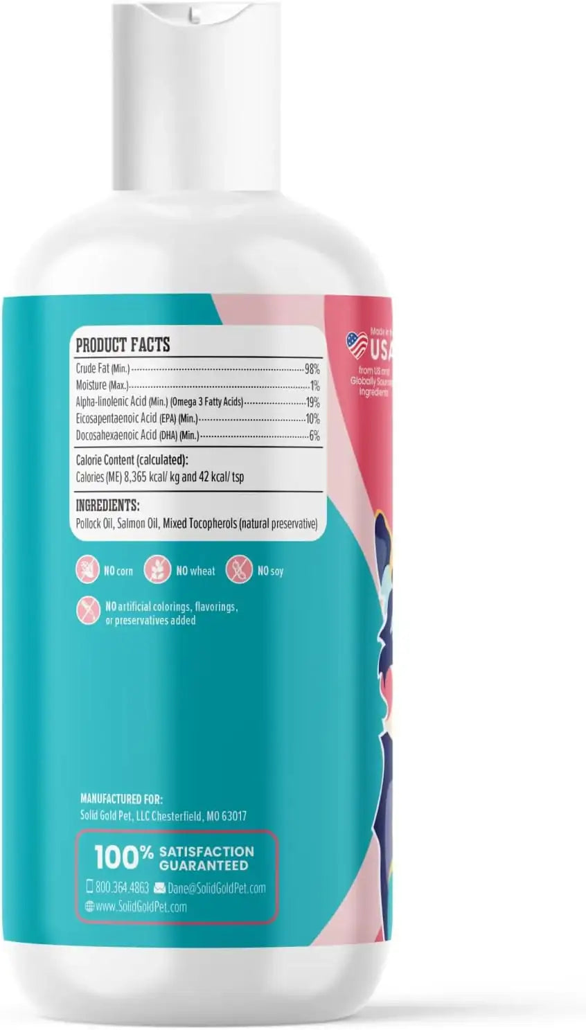 SOLID GOLD - Solid Gold Fish Oil for Dogs & Cats 8 Fl.Oz. - The Red Vitamin MX - Aceite De Pescado Para Perros - {{ shop.shopifyCountryName }}