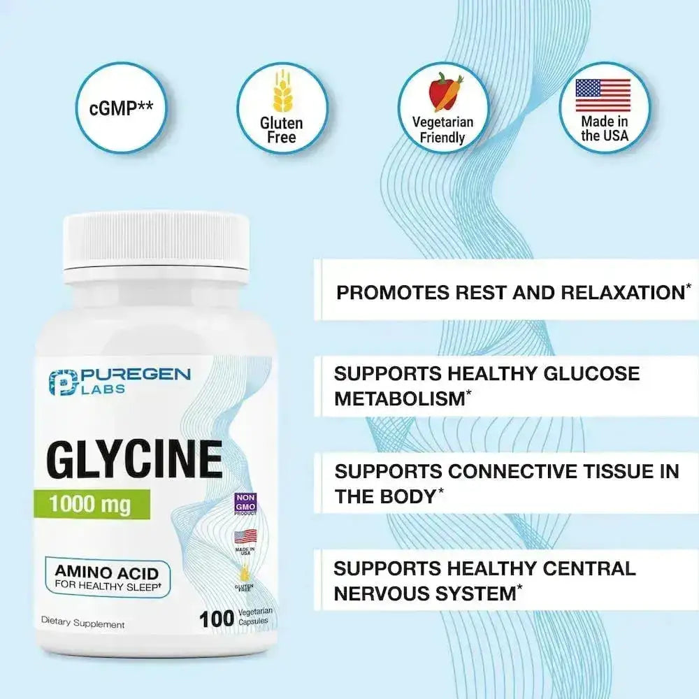 P PUREGEN LABS - P Puregen Labs Glycine 1000Mg. 100 Capsulas - The Red Vitamin MX - Suplementos Alimenticios - {{ shop.shopifyCountryName }}