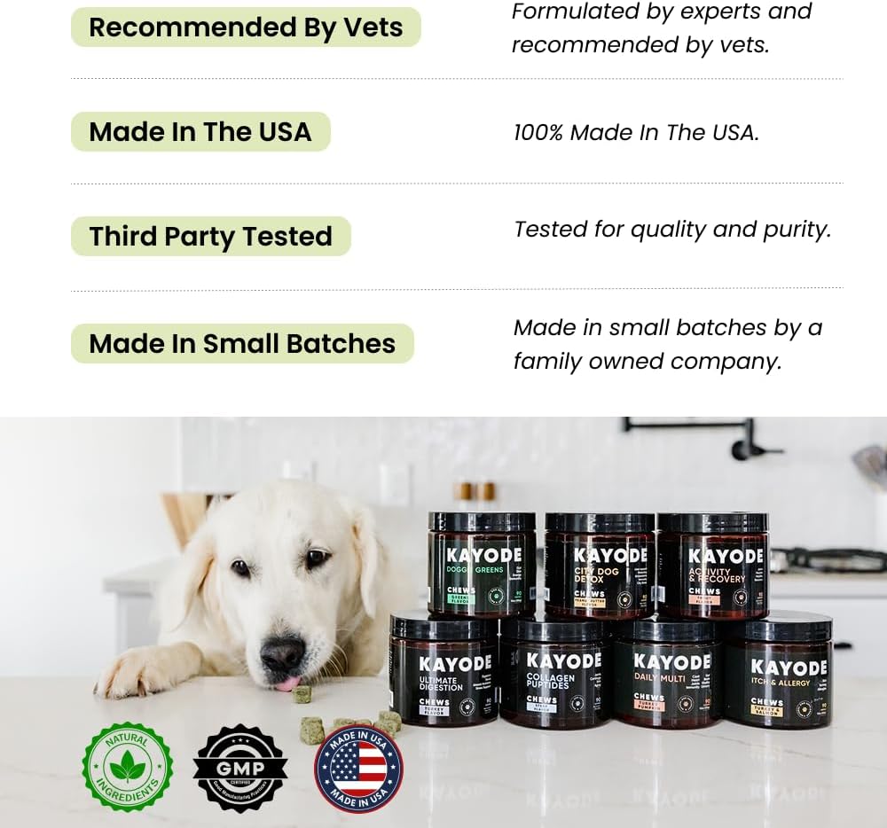 Kayode Canine NutriGreens Vitamins & Probiotics for Dogs 90 Masticables