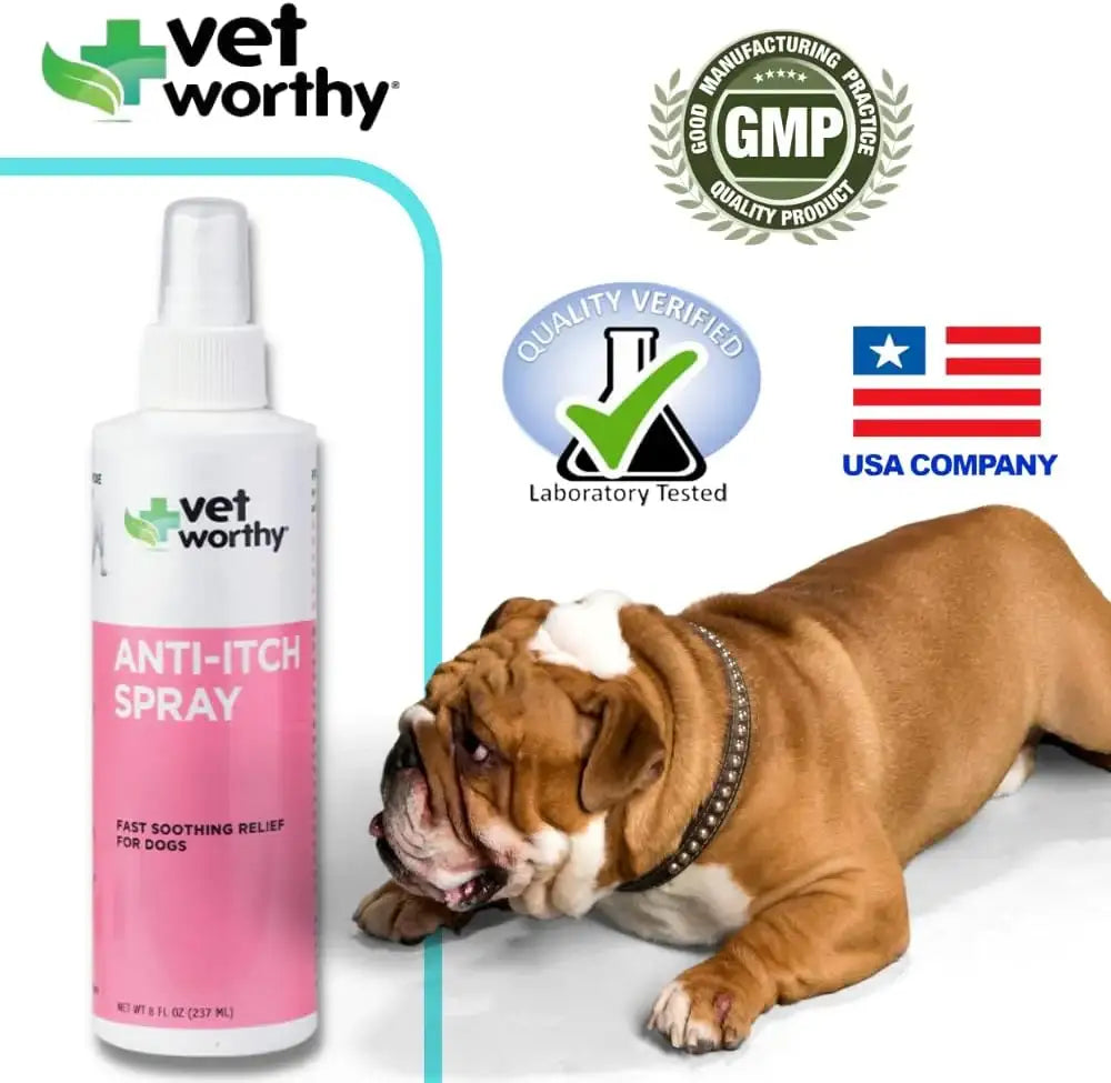 VET WORTHY - Vet Worthy Anti-Itch Spray for Dogs 8 Fl.Oz. - The Red Vitamin MX - Remedios Para La Picazón De Perros - {{ shop.shopifyCountryName }}