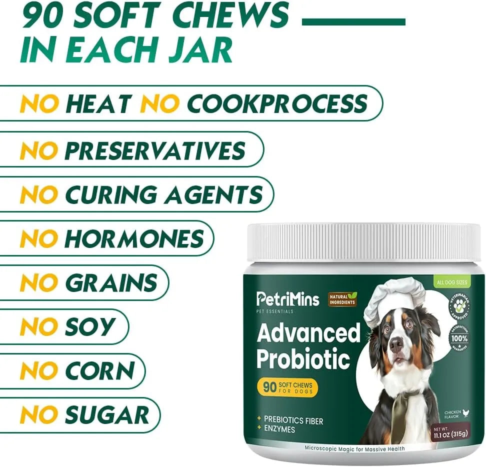 PETRIMINS - PetriMins Advanced Probiotic for Dogs Chicken Flavor 90 Masticables - The Red Vitamin MX - Probióticos Para Perros - {{ shop.shopifyCountryName }}