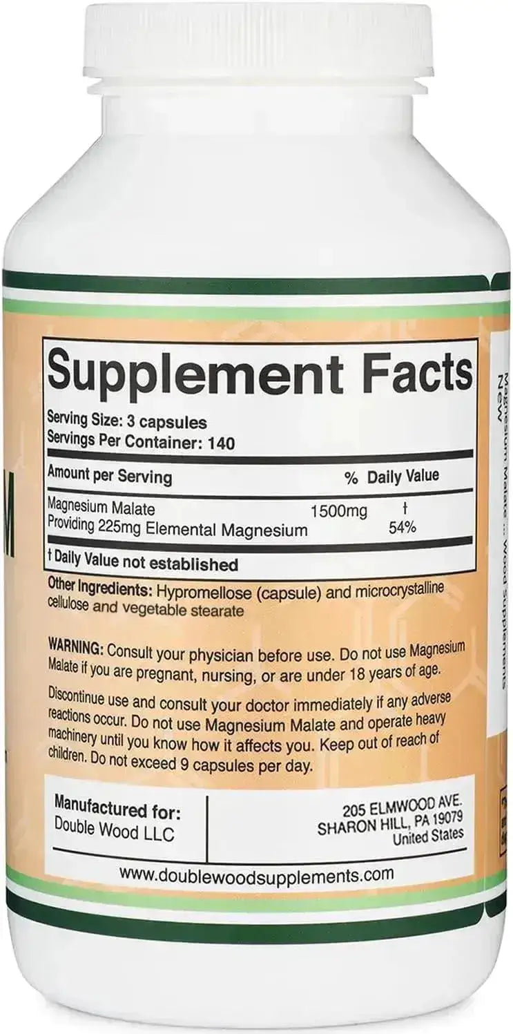 DOUBLE WOOD SUPPLEMENTS - Double Wood Supplements Magnesium Malate 1500Mg. 420 Capsulas - The Red Vitamin MX - Suplementos Alimenticios - {{ shop.shopifyCountryName }}