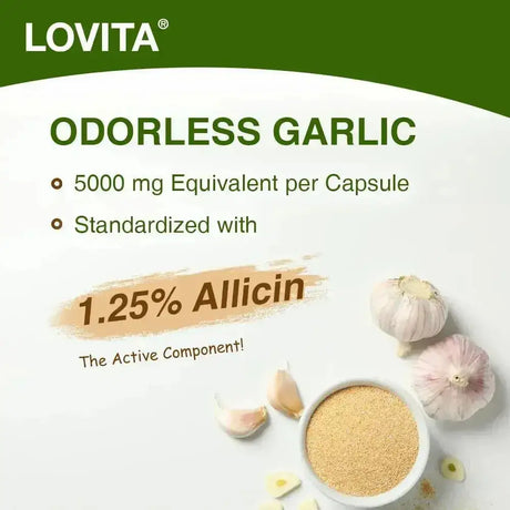 LOVITA - Lovita Odorless Garlic Extract 5000Mg. 120 Capsulas - The Red Vitamin MX - Suplementos Alimenticios - {{ shop.shopifyCountryName }}
