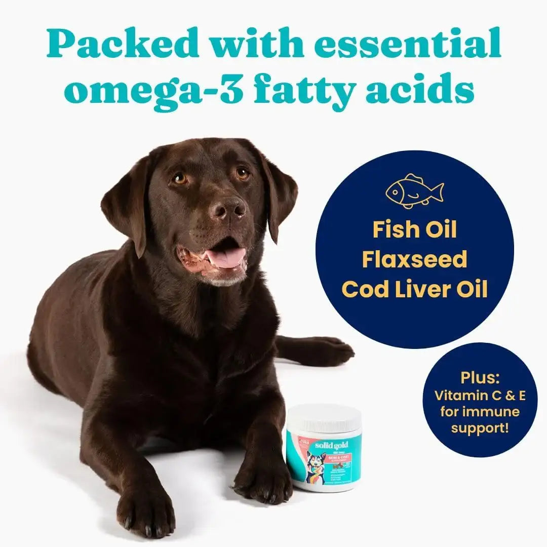 SOLID GOLD - Solid Gold OMG! Omega Skin & Coat Fish Oil Dog 120 Masticables - The Red Vitamin MX - Aceite De Pescado Para Perros - {{ shop.shopifyCountryName }}