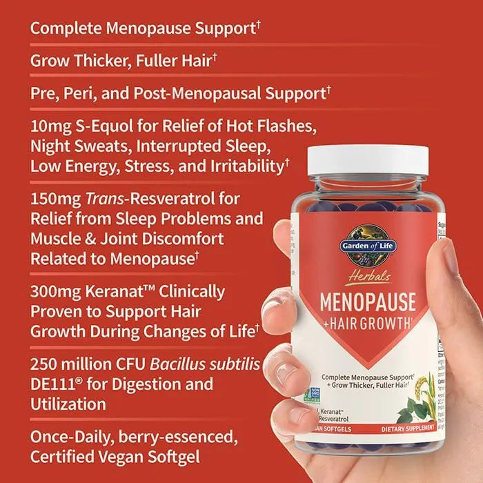 GARDEN OF LIFE - Garden of Life Herbals Menopause +Hair Growth 30 Capsulas Blandas - The Red Vitamin MX - Suplementos Alimenticios - {{ shop.shopifyCountryName }}