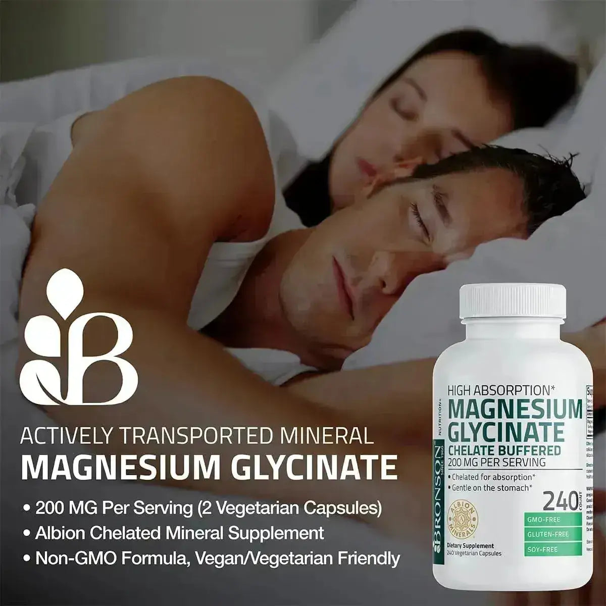 BRONSON - Bronson Magnesium Glycinate 200Mg. 120 Capsulas - The Red Vitamin MX - Suplementos Alimenticios - {{ shop.shopifyCountryName }}