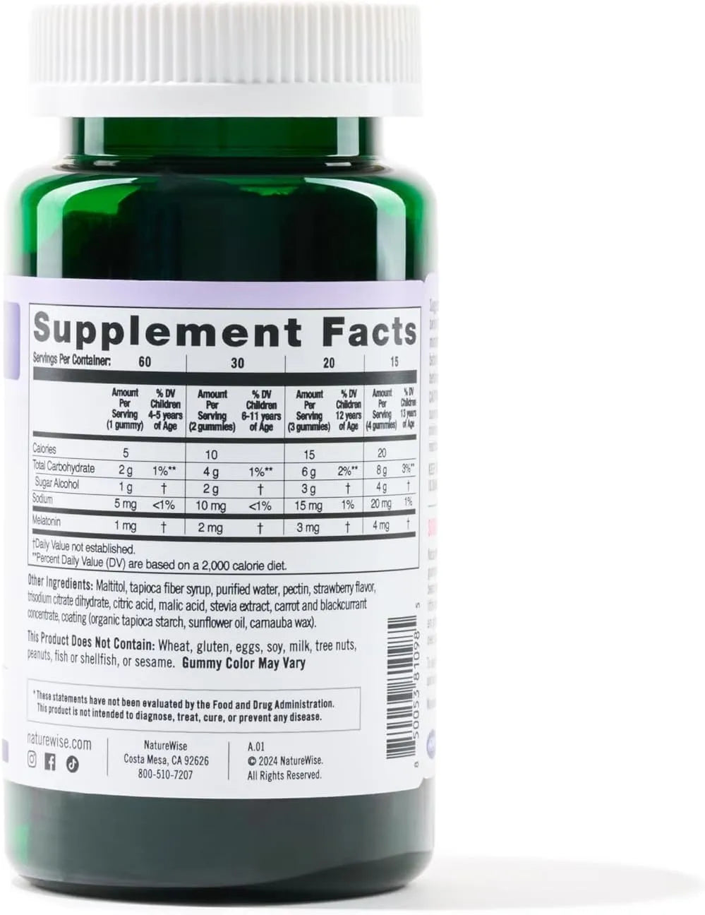 NATUREWISE - NatureWise Kids Melatonin 1Mg. Sugar-Free Gummies 60 Gomitas - The Red Vitamin MX - Suplementos Alimenticios - {{ shop.shopifyCountryName }}