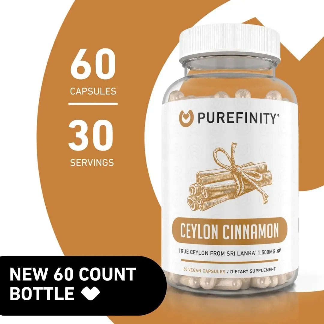 PUREFINITY - PUREFINITY Ceylon Cinnamon Organic 1500Mg. 60 Capsulas - The Red Vitamin MX - Suplementos Alimenticios - {{ shop.shopifyCountryName }}