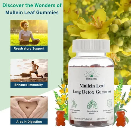 ELAVANTRA - Elavantra Mullein Leaf Lung Detox Gummies 60 Gomitas - The Red Vitamin MX - Suplementos Alimenticios - {{ shop.shopifyCountryName }}