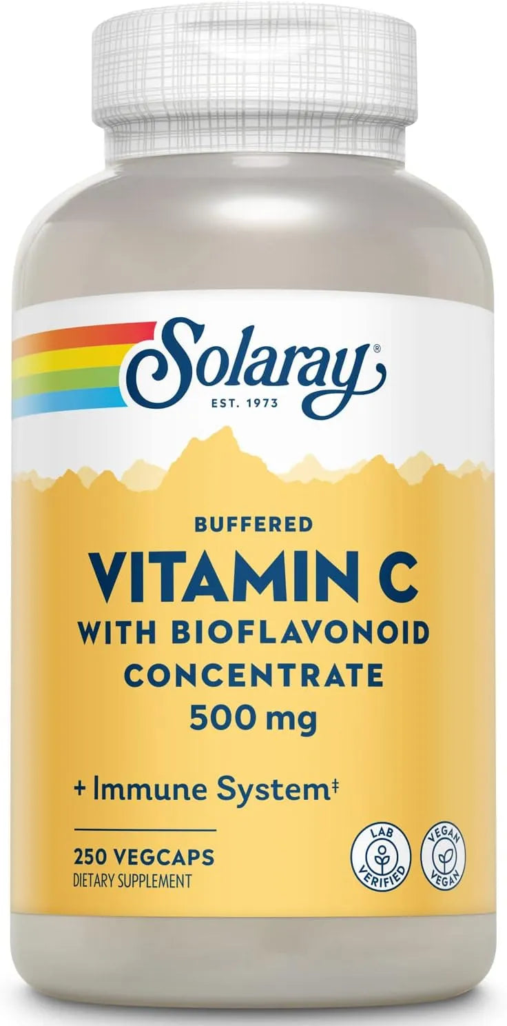 SOLARAY - Solaray Buffered Vitamin C 500Mg. 250 Capsulas - The Red Vitamin MX - Suplementos Alimenticios - {{ shop.shopifyCountryName }}