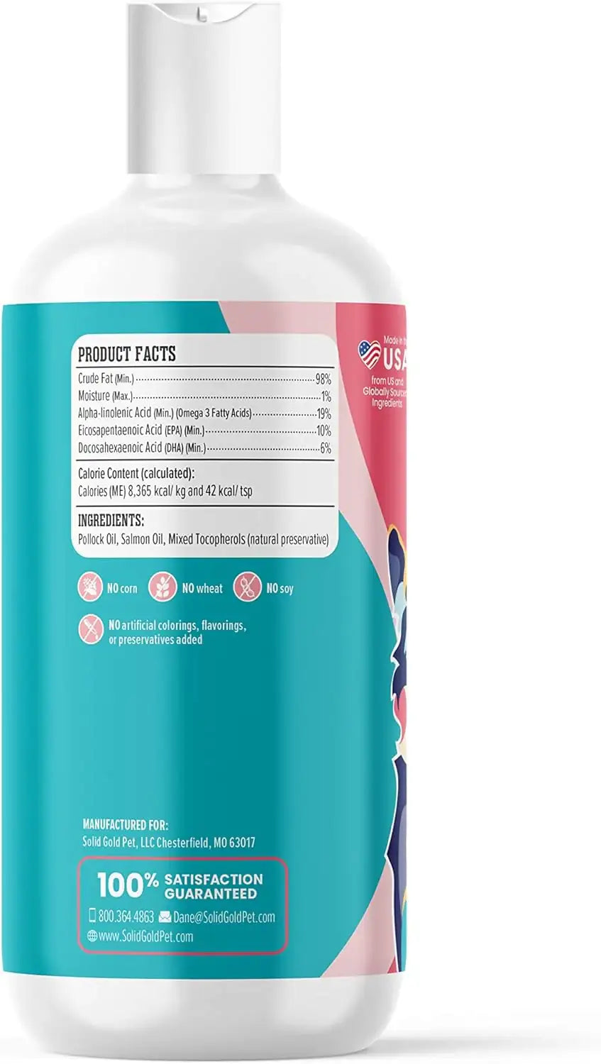 SOLID GOLD - Solid Gold Fish Oil for Dogs & Cats 16 Fl.Oz. - The Red Vitamin MX - Aceite De Pescado Para Perros - {{ shop.shopifyCountryName }}