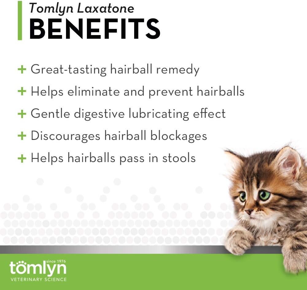 Tomlyn Laxatone Tuna-Flavored Hairball Remedy Gel for Cats and Kittens 4.25 Oz.