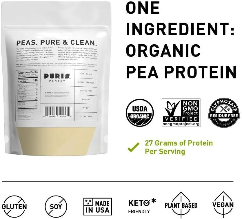 PURIS - PURIS Organic Pea Protein Powder 907Gr. - The Red Vitamin MX - Suplementos Alimenticios - {{ shop.shopifyCountryName }}