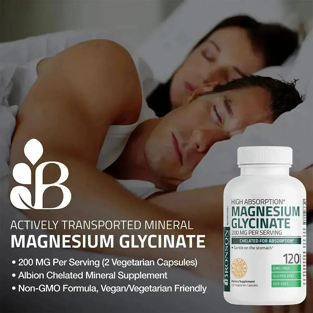 BRONSON - Bronson Magnesium Glycinate 200Mg. 240 Capsulas - The Red Vitamin MX - Suplementos Alimenticios - {{ shop.shopifyCountryName }}