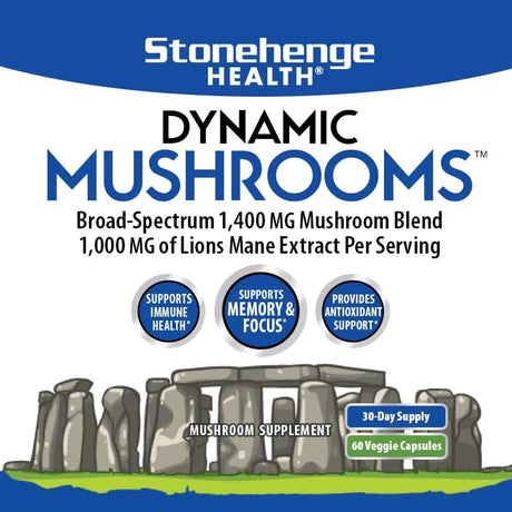 STONEHENGE HEALTH - Stonehenge Health Dynamic Mushrooms 60 Capsulas - The Red Vitamin MX - Suplementos Alimenticios - {{ shop.shopifyCountryName }}