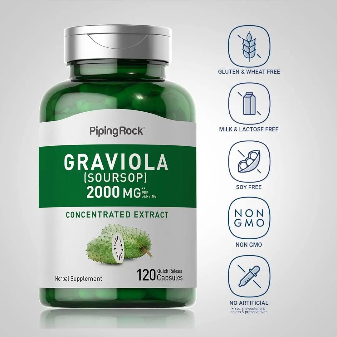 PIPING ROCK - Piping Rock Graviola Soursop 2000Mg. 120 Capsulas - The Red Vitamin MX - Suplementos Alimenticios - {{ shop.shopifyCountryName }}