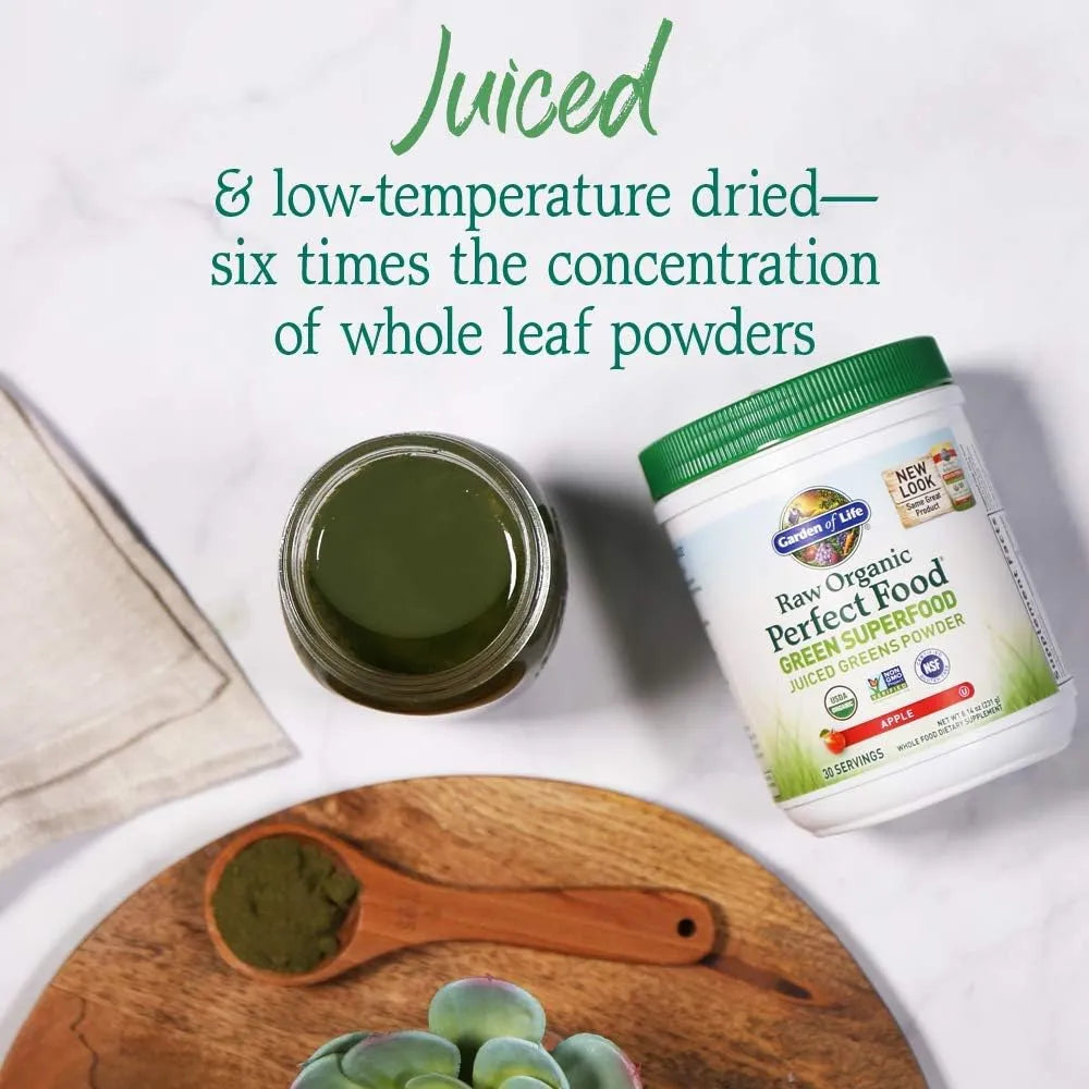 GARDEN OF LIFE - Garden of Life Raw Organic Perfect Food Green Superfood Juiced Greens Powder 30 Servicios Apple Flavor 231Gr. - The Red Vitamin MX - Suplementos Alimenticios - {{ shop.shopifyCountryName }}
