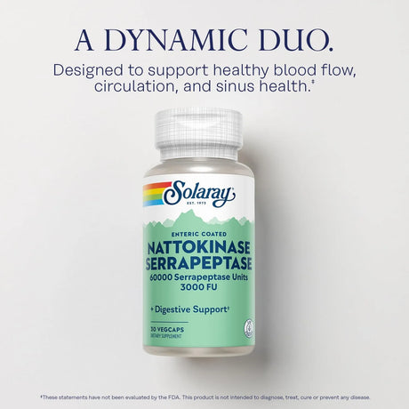 SOLARAY - SOLARAY Nattokinase Serrapeptase 3000 FU 30 Capsulas - The Red Vitamin MX - Suplementos Alimenticios - {{ shop.shopifyCountryName }}