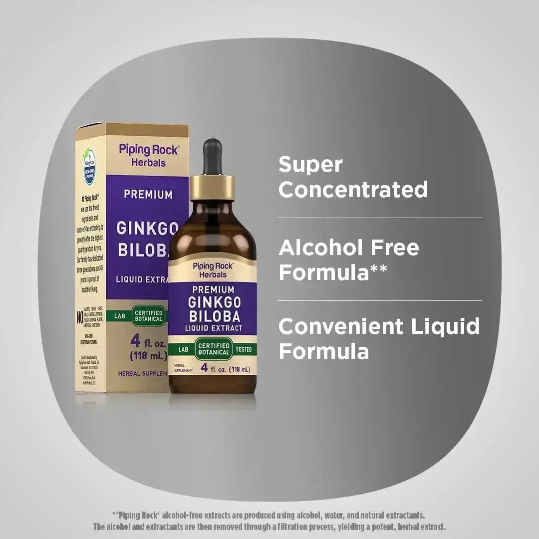 PIPING ROCK - Piping Rock Ginkgo Biloba Liquid Herbal Extract 4 Fl.Oz. - The Red Vitamin MX - Suplementos Alimenticios - {{ shop.shopifyCountryName }}