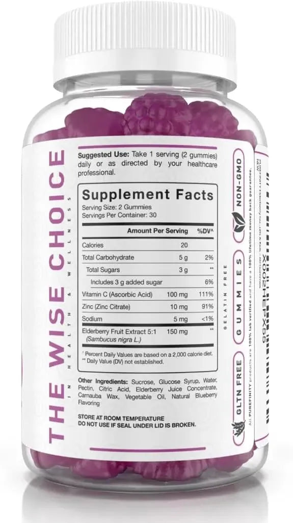 PUREFINITY - PUREFINITY Sambucus Elderberry Gummies 60 Gomitas - The Red Vitamin MX - Suplementos Alimenticios - {{ shop.shopifyCountryName }}