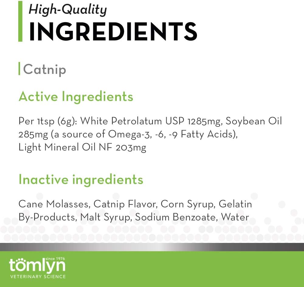 Tomlyn Laxatone Catnip-Flavored Hairball Remedy Gel for Cats 4.25 Oz.