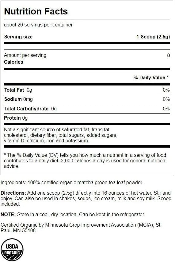 SWANSON - Swanson 100% Certified Organic Matcha Green Tea 50Gr. 2 Pack - The Red Vitamin MX - Suplementos Alimenticios - {{ shop.shopifyCountryName }}
