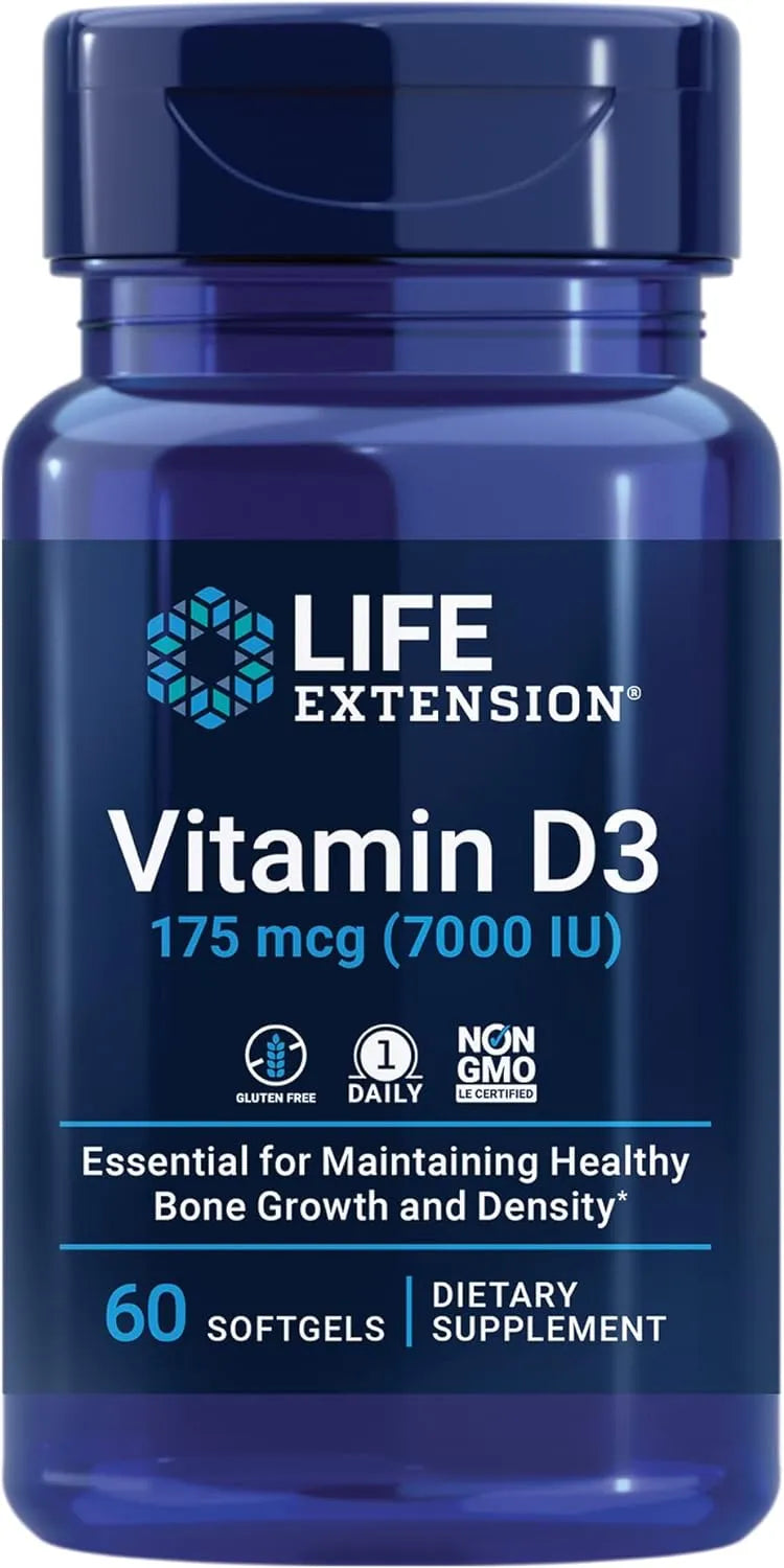 LIFE EXTENSION - Life Extension Vitamin D3 175mcg 7000 IU 60 Capsulas Blandas - The Red Vitamin MX - Suplementos Alimenticios - {{ shop.shopifyCountryName }}