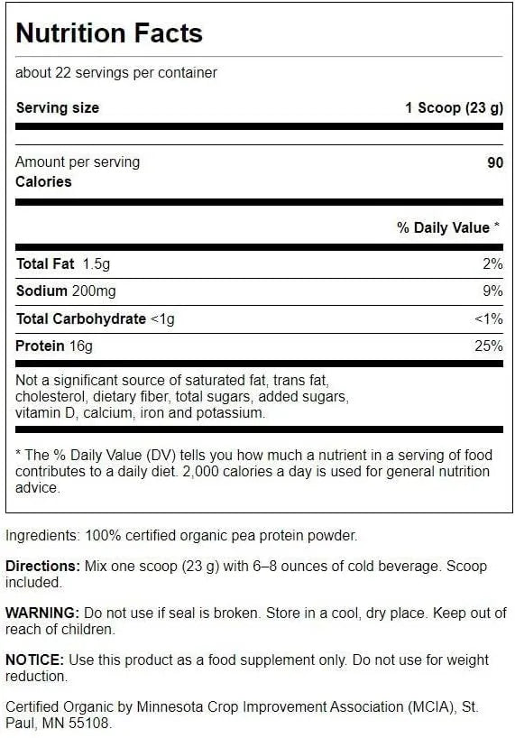 SWANSON - Swanson 100% Certified Organic Pea Protein Powder 503Gr. 2 Pack - The Red Vitamin MX - Suplementos Alimenticios - {{ shop.shopifyCountryName }}