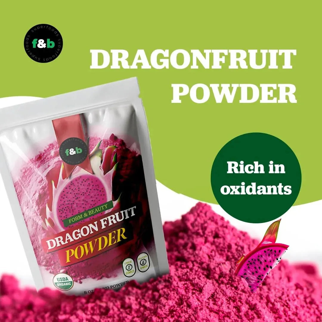 F&B SUPERFOODS - f&b superfoods Organic Pink Pitaya Powder Dragon Fruit 226Gr. - The Red Vitamin MX - Suplementos Alimenticios - {{ shop.shopifyCountryName }}