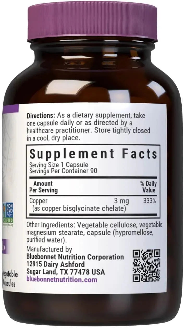BLUEBONNET NUTRITION - Bluebonnet Nutrition Albion Chelated Copper 90 Capsulas - The Red Vitamin MX - Suplementos Alimenticios - {{ shop.shopifyCountryName }}